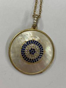 lot 12K image: Sterling Silver Eye Pendant Necklace