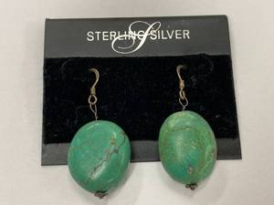 lot 24K image: Sterling Silver Turquoise Earrings