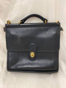 lot 33K image: Vintage Coach Black Leather Briefcase Shoulder Bag Classic