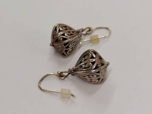 lot 37K image: Sterling Silver Filigree Dangle Earrings Intricate Design