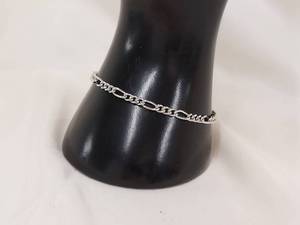 lot 43K image: Elegant Sterling Silver Chain Bracelet Unisex Jewelry
