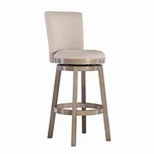 lot 4 image: Powell Company  Mike 45.5 in. H Big and Tall Rustic Taupe High Back Wood frame Bar Stool Customer Return See all Pictures