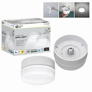 lot 7 image: Lot of 6 Commercial Electric Spin Light 5 in. White LED Flush Mount Ceiling Light 600 Lumens 4000K Bright White Closet Basement Utility (2 Pack) Customer Returns Review all pictures
