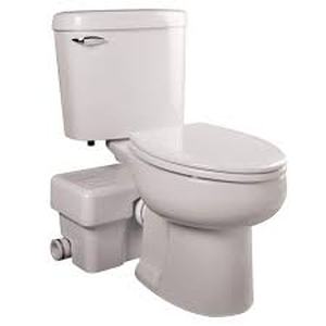 lot 41 image: Saniflo  SaniPlus 2-Piece 1.28gal Single Flush Elongated Toilet with .5hp Macerator Pump in White Customer Return Review all pictures