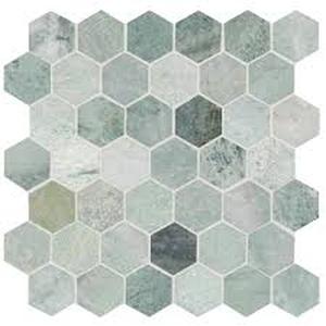7 Boxes of MSI Icelandic Green Hexagon 12 in. x 12 in. Polished Marble Mesh-Mounted Floor and Wall Mosaic Tile (9.8 sq. ft.case) Customer Returns Review all pictures