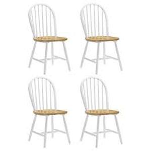 Coaster Cinder Windsor Natural Brown and White Side Chairs (Set of 4) Customer Returns review all pictures