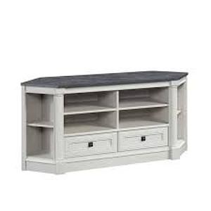 SAUDER Palladia 61.102 in. Glacier Oak Corner TV Stand with Drawers Fits TVs up to 60 in. Customer Returns review all pictures