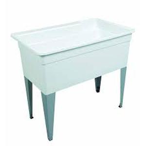 MUSTEE BigTub 40 in. x 24 in. x 33 in. Polypropylene Floor Mount Utility Tub in White Customer Returns review all pictures
