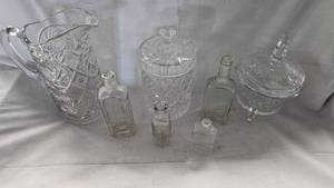 Assorted Glassware and Bottles