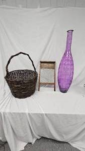Woven Basket-Large Vase-Washboard