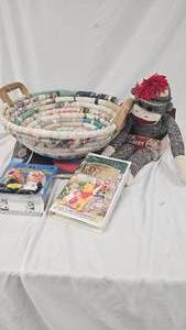 Woven Rag BasketSock Monkey