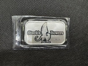 lot 29 image: 2023 Stacks and Bowers 1 oz Silver Bar