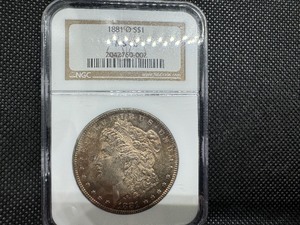 lot 5 image: 1881-O Morgan Silver Dollar NGC MS 62 (Toned)