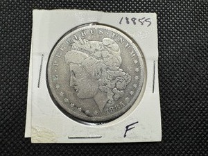 lot 10 image: 1885-S Morgan Silver Dollar Marked F when purchased
