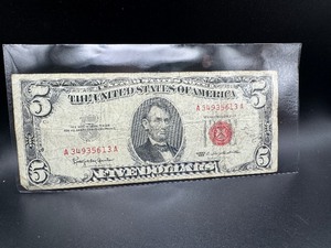 lot 43 image: 1963 Red Seal Five Dollar Bill