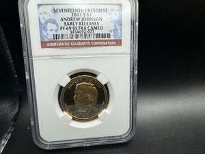 lot 47 image: 17th President 2011 S One Dollar Andrew Johnson Early Releases NGC 69 Ultra Cameo