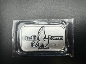 lot 56 image: 2023 Stacks & Bowers 1 Oz. Silver Bar