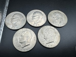 lot 57 image: Five Ike Dollars