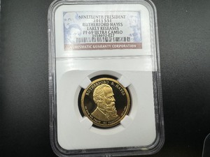 lot 60 image: 19th President 2011 S One Dollar Rutherford Hayes Early Releases NGC PF 69 Ultra Cameo