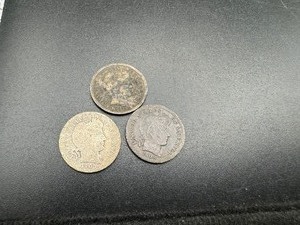 lot 62 image: Three Barber Dimes 1905, 1908, 1911