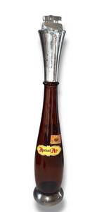 lot 118 image: Vintage ancient age, Amber glass bourbon bottle, lighter with silver top 1 pint