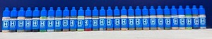 lot 12 image: Lot of 30 Hataka Hobby Blue Cap Acrylic Paint Bottles  Model Paints Assorted