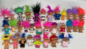 lot 109 image: Lot of 30 Vintage Troll Dolls  Mixed Brands & Styles  Colorful Hair & Outfits