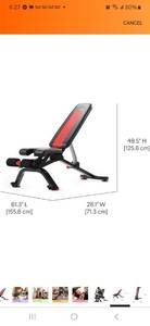 lot 5 image: Bowflex Adjustable Workout Commercial Bench (New and assembled)