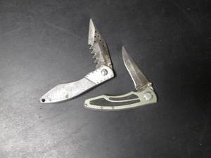 lot 76 image: Collection of 2 Folding Pocket Knives with Unique Designs