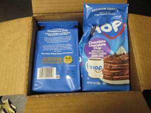 lot 91 image: 6 Packs IHOP Chocolate Chocolate Chip Ground Coffee - 11oz Pack - Best by July 2024