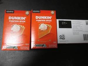 lot 93 image: Set of 3 Dunkin Pumpkin Spice Coffee K-Cups - 10 Count Each