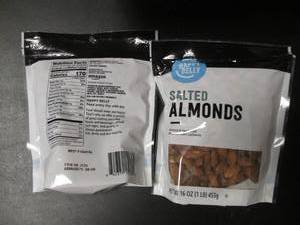 lot 94 image: 2 Pack Happy Belly Salted Almonds - 1 LB (453g)
