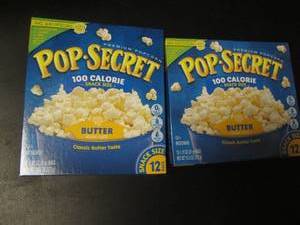lot 101 image: Pack of 2 Pop Secret 100 Calorie Butter Microwave Popcorn Snack Bags