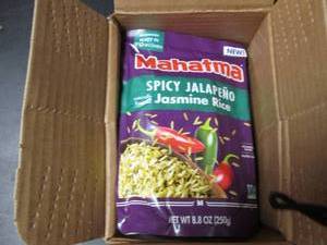 lot 110 image: Mahatma Spicy Jalapeo Jasmine Rice - 6 Pack (8.8 oz each)