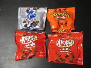 lot 112 image: Assorted Mini Chocolate Bags - York, Reeses, and Kit Kat