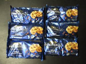 lot 124 image: Set of 6 Ghirardelli Milk Chocolate Baking Chips - 11.5 oz Each