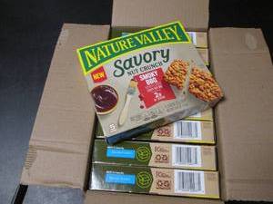 lot 126 image: Box of Nature Valley Savory Nut Crunch Bars - Smoky BBQ Flavor (8 pack