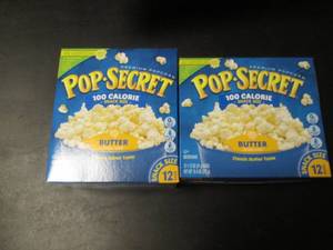 lot 138 image: Lot of 2 Pop-Secret 100 Calorie Butter Snack Size Popcorn Boxes