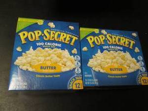 lot 139 image: Two Boxes of Pop-Secret Microwave Butter Popcorn - 100 Calorie Snack Size