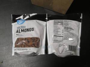 lot 149 image: Two Bags of Salted Almonds - 16 oz and 8 oz