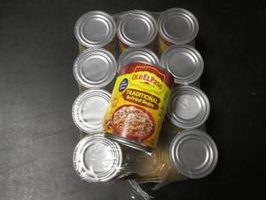 lot 152 image: Lot of 12 Old El Paso Traditional Refried Beans Cans