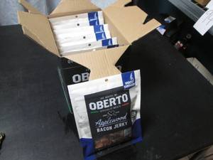 lot 175 image: Oberto Specialty Meats Applewood Bacon Jerky - Pack of 8