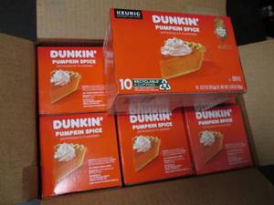 lot 181 image: Dunkin Pumpkin Spice Coffee K-Cup Pods - Limited Edition (10 Pods)