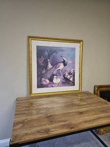 lot 78 image: Peacock, Peahen & Poultry Framed Print by Tobias Stranover