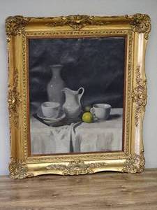 lot 36 image: Antique Still Life Hung in Plaster Louis XV Gilt Frame Signed by Artist (East European Origin)