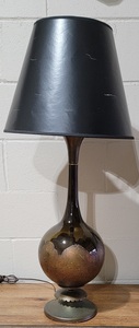 lot 89 image: Vintage Tall Smoked Glass Genie Bottle Lamp