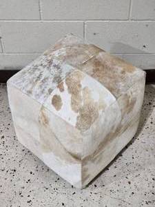 lot 109 image: Awesome Cowhide Cubic Ottoman