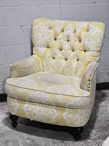 lot 93 image: Hooker Furniture - Handcrafted Moroccan Pattern Upholstered Armchair - Sam Moore Collection