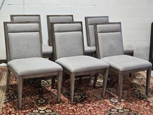 lot 54 image: Bernhardt - Luxury Modern Dining Chair Set - Grey - (6)
