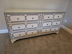lot 102 image: Bernhardt - Cabrillo Nailhead Vanity Height Dresser